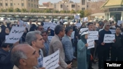 تصویری آرشیوی از تجمع اعتراضی معلمان در استان فارس