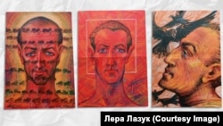 Artwork made in prison by Belarusian artist and activist Ales Pushkin, who died this week under mysterious circumstances while still in prison.