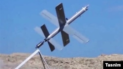 Iran's newest attack drone as shown in a video published by state media. 