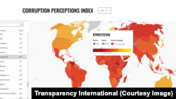 Карта Индекса восприятия коррупции. 