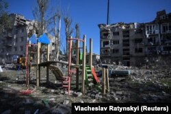 Дома, разрушенные в результате российского удара. Покровск, 8 августа