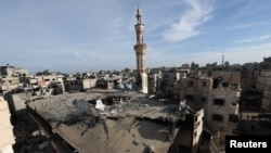 Shkatërrimet nga bombardimet në Rafah më 14 shkurt 2024. 