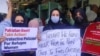  زنانی که قبلأ به عنوان وکلای مدافع در افغانستان کار میکردند٬ در اسلام آباد گردهمایی اعتراضی بر پا کردند