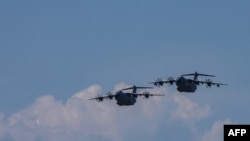 Avionë ushtarakë, gjatë stërvitjeve në një bazë ajrore në Wunstorf të Gjermanisë, më 12 qershor 2023.