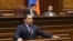 Armenia - Defense Minister Suren Papikian addresses the National Assembly, June 14, 2023.