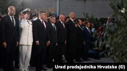 Preesjednik Hrvatske Zoran Milanović sa ostalim zvaničnicima na obilježavanju u Kninu, 5. kolovoza 2023.