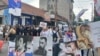 Protest pripadnika ultradesničarskih i huliganskih grupa u Beogradu protiv festivala Mirëdita Dobar dan