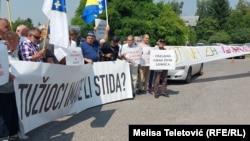 Protest u Sarajevu u organizaciji Fondacije "Istina za Goražde", 21. august 2023. 