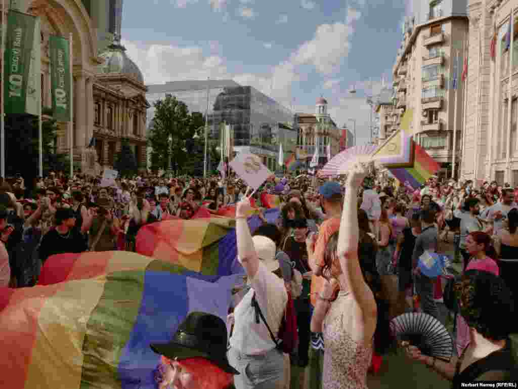 Known previously as GayFest, nearly 27,000 people took part in Bucharest Pride 2024 on June 30, which celebrated the diversity, visibility, and dignity of the LGBT community.
