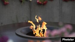 The Eternal Flame at the Armenian Genocide <strong><a href="https://www.cipdh.gob.ar/memorias-situadas/en/lugar-de-memoria/en-memorial-tsitsernakaberd-al-genocidio-armenio/" target="_blank">Museum</a></strong> in Yerevan where, every April 24, Armenia mourns the killing of up to 1.5 million Armenians under Ottoman rule.<br />
<br />
&nbsp;