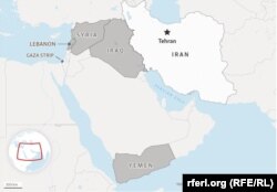 Aliații Iranului în regiune. Fâșia Gaza - Hamas, Jihadul Islamic Palestinian; Irak - Kata'ib Hezbollah, Asa'ib Ahl al-Haq, Harakat al-Nujaba, Forțele de Mobilizare; Liban - Hezbollah; Siria - guvernul Bashar al-Assad, brigăzile Fatemiyun și Zainabiyun; în Yemen - rebelii Huthi.