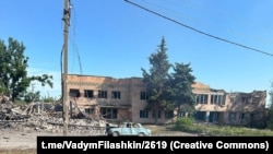 Drobysheve, a village in the Ukrainian-controlled part of the eastern Donetsk region, suffered damage in Russian shelling on May 31. 