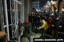 Протесты в Белграде после объявления результатов выборов, 18 декабря 2023 года
