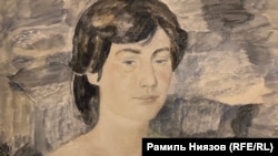 Последняя работа Павла Зальцмана – неоконченный портрет Валерии Ибраевой. 1985 г.