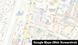 Здания Джанкойского техникума находятся в 150-200 метрах от станции Джанкой-пригородный, скриншот карты