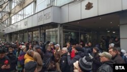  Протестът в поддръжка на Александър Морфов стартира пред постройката на Министерството на културата, 2 март 2023 година 