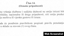 Odredba iz Nacrta zakona o sudovima kojom je predviđeno zabrana isticanja vjerskih obilježja u pravosudnim institucijama BiH, august, 2023. godine