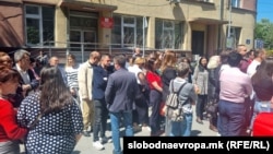 Предупредувачки протест на вработените во Фондот за здравствено осигурување, Скопје, 30 април 2024 година