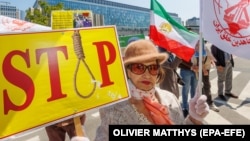 Демонстрация в Брюсселе против казней в Иране