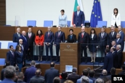 На извънредно заседание на Народното събрание членовете на служебния кабинет на Димитър Главчев положиха клетва пред депутатите, 9 април 2024 г.