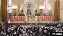 Armenia – Catholicos Garegin II leads Easter mass at St. Gregory the Illuminator Cathedral, Yerevan, April 9, 2023.