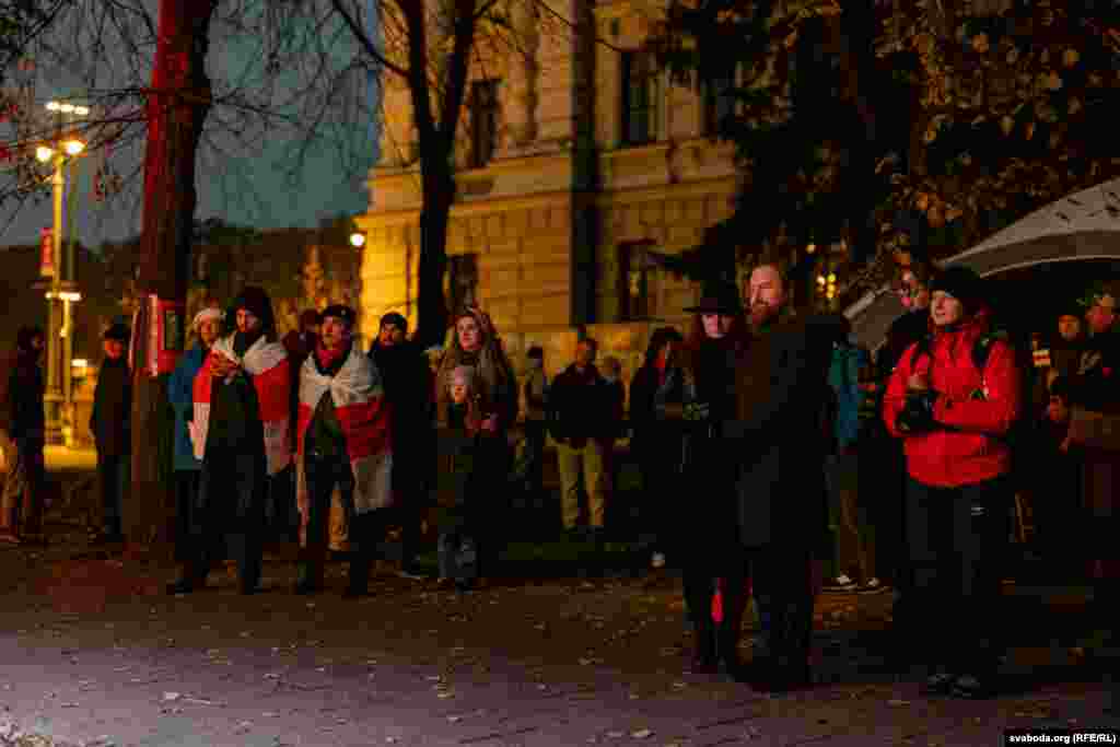 Onlookers stand by during the solemn memorial. The persecution in Belarus was part of&nbsp;Soviet dictator Josef Stalin&#39;s repressive policies aimed at eradicating perceived threats to his regime. The killings that took place on October 29&ndash;30, 1937, became known as the Night of the Shot Poets. &nbsp;