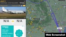 Американский самолет с позывным JAKE11 проводит разведку в воздушном пространстве Румынии