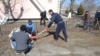 Spring cleaning in Derzhavinsk/Kenesary.