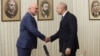 Служебният премиер Димитър Главчев и президентът Румен Радев