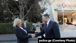 Nancy Faeser, ministra de Interne a Germaniei, cu omologul ei din Georgia, Vakhtang Gomelauri. Tbilisi, 18 decembrie. (Courtesy photo Police.ge) 