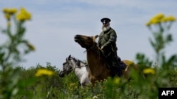 Казаки на патрулировании в Каменском районе Ростовской области