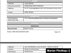 Document care atestă acționarii firmei din Macedonia în conturile căreia au ajuns banii Primăriei Iași, prin intermediul Clubului Sportiv Municipal 2020, condus de omul de afaceri Vlad Marinescu.