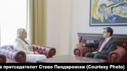 Средба на претседателот Стево Пендаровски со амбасадорката на Соединетите Американски Држави, Анџела Прајс Агелер
