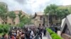 Armenia - Demonstrators are waiting for Reverend Bagrat near the building of the Union of journalists, 14May,2024
