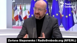 European Council President Charles Michel spoke with RFE/RL in Brussels on December 12. 