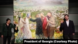 ორბელიანების სასახლე. საქართველოს პრეზიდენტი სალომე ზურაბიშვილი და ვიზუალური არტისტი ლევან სონღულაშვილი. 