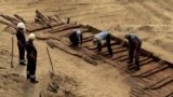  Serbian coal miners have uncovered an ancient Roman ship, Kostolac, Serbia (video grab)