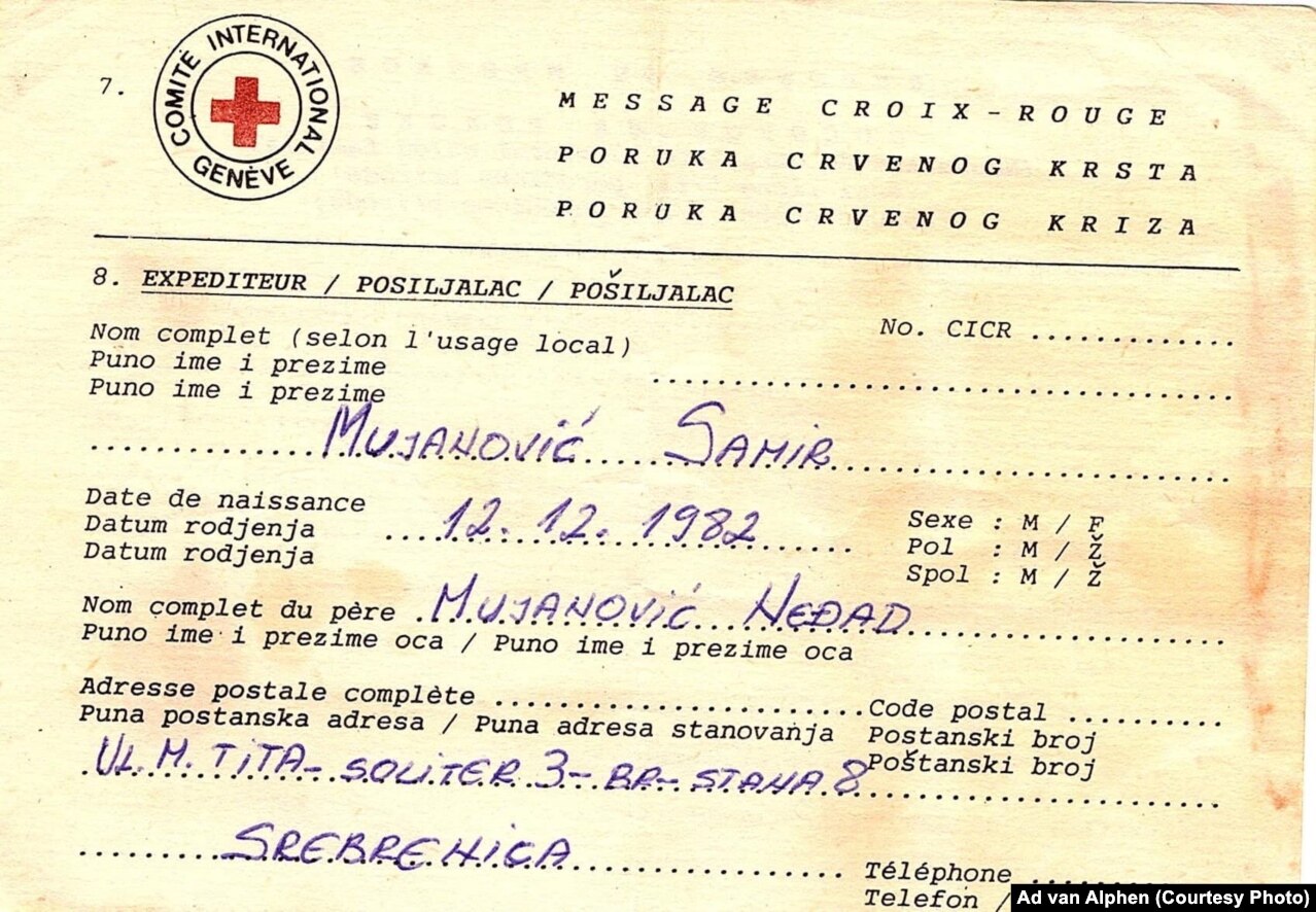 Papri s podacima tada 12-godišnjeg dječaka Samira, 1995.