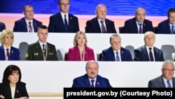 Лукашэнка на Ўсебеларускім народным сходзе. УНС. Менск, 24 красавіка 2024 году