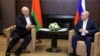 Аляксандар Лукашэнка і Ўладзімір Пуцін на перамовах увосень 2023 году