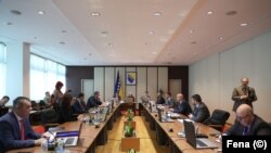 Fotografi e realizuar gjatë një mbledhjeje të mëhershme të Këshillit të Ministrave të Bosnje e Hercegovinës. 