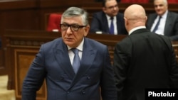 Armenia - Businessman Khachatur Sukiasian arrives for the government's question-and-answer session in parliament, Yerevan, March 22, 2023.