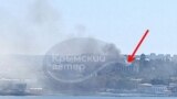 Дим над будівлею штабу ЧФ РФ після ракетного обстрілу у Севастополі, 22 вересня 2023 року 