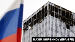 Пошкоджена будівля після атаки безпілотника в Москві, Росія, 24 липня 2023 року