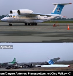 Ан-74 "Авиалиний Антонова", которому так и не суждено было полететь на Северный полюс, до и после уничтожения в первый день полномасштабной войны России против Украины