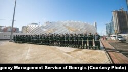 ბათუმი. მეხანძრე-მაშველები თურქეთში გამგზავრებამდე. 