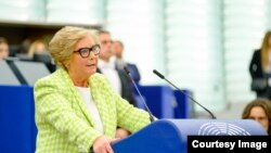 Europarlamentara irlandeză Frances Fitzgerald (PPE), fostă ministră a Justiției, Parlamentul European, martie 2023