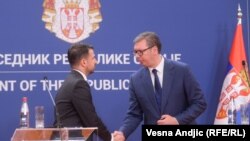Milatović i Vučić tokom sastanka u Beogradu 10. jula
