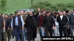 Armenia- Protesters led by Archbishop Bagrat Galstanian march to Yerevan, May 4, 2024.