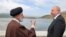 Iranian President Ebrahim Raisi and Azerbaijan's President Ilham Aliyev visit a dam on the Azerbaijan-Iran border, May 19, 2024.